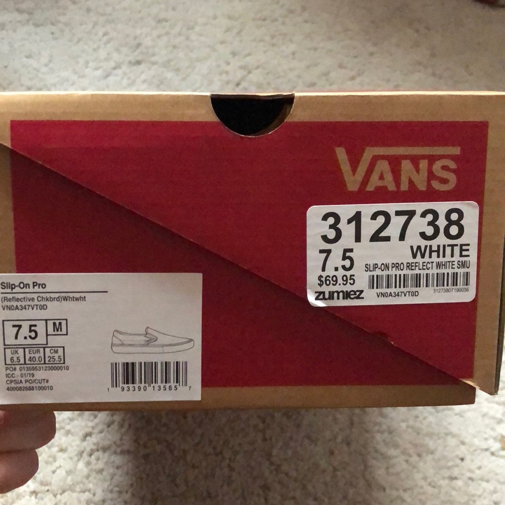 Brand new reflective white vans